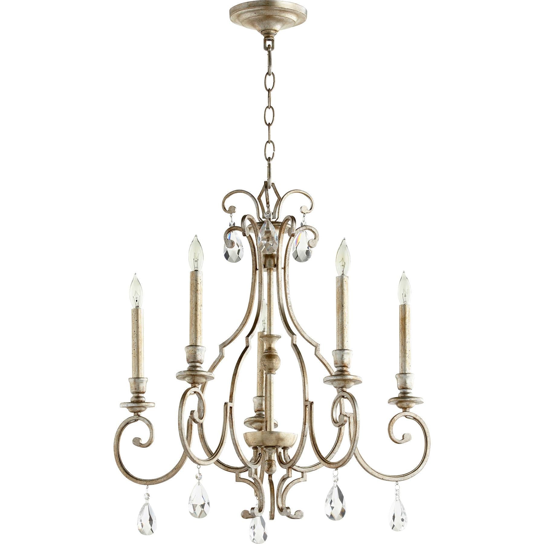 Quorum Ansley 6014-5-60 Chandelier - Aged Silver Leaf