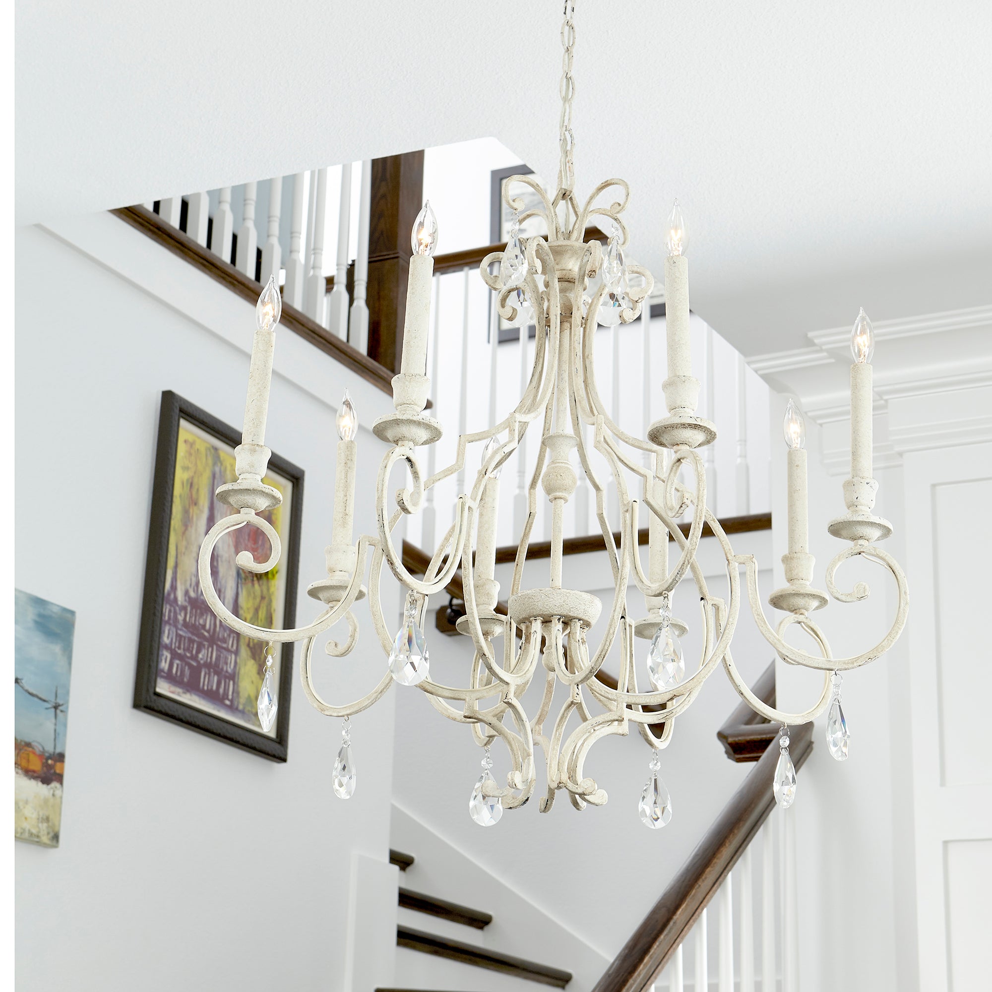 Quorum Ansley 6014-8-60 Chandelier - Aged Silver Leaf