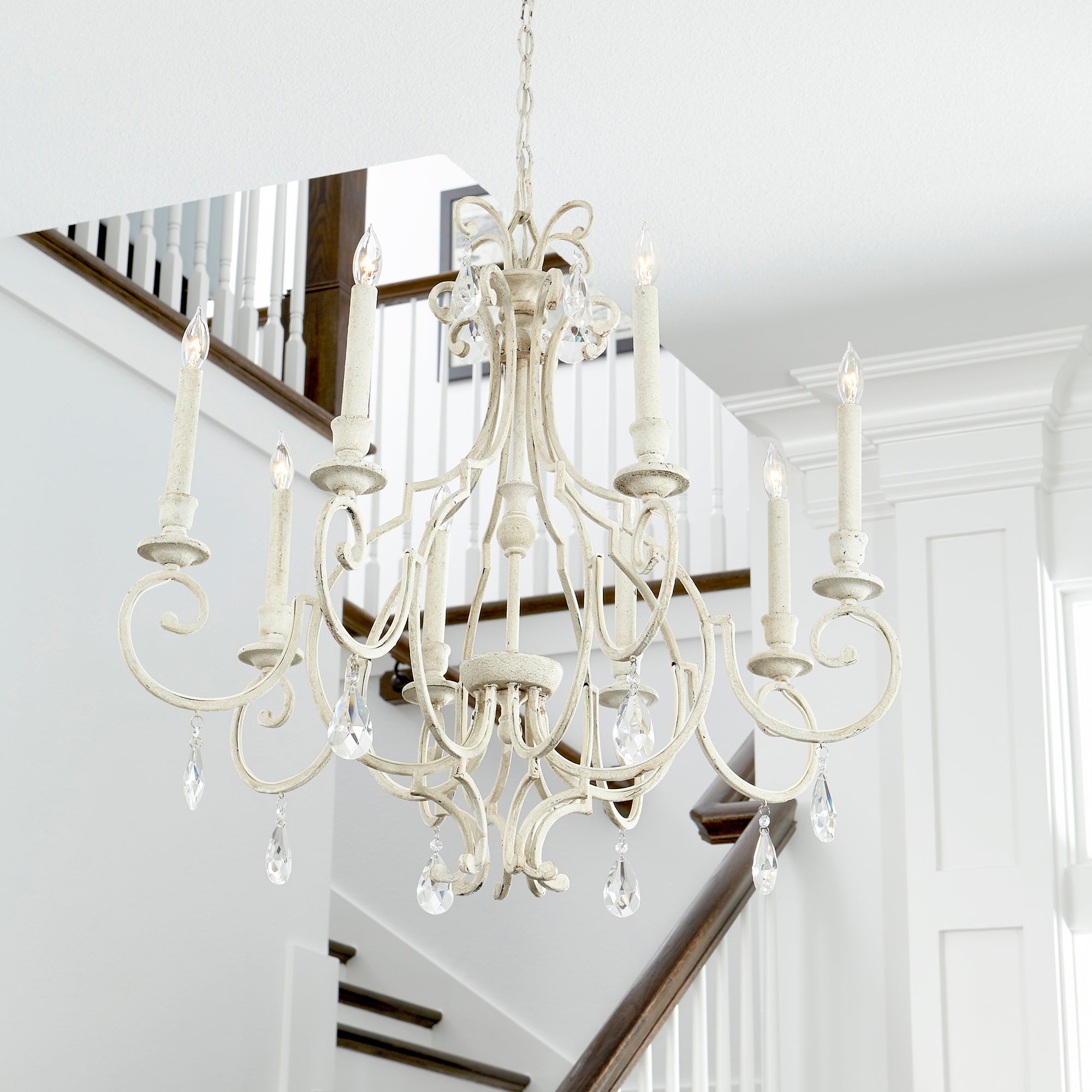 Quorum Ansley 6014-8-60 Chandelier - Aged Silver Leaf