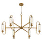 Quorum Whitmire 6015-6-47 Chandelier, UL Damp Rated, Brushed Brass