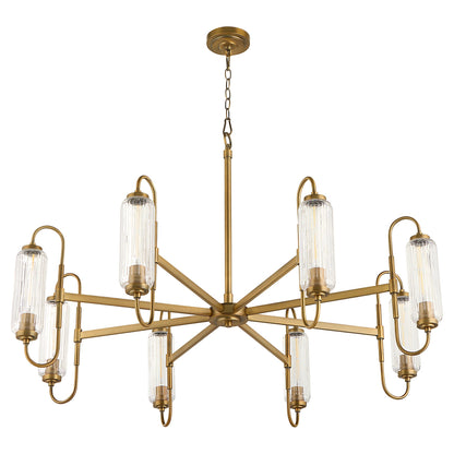 Quorum 6015-8-47 Chandelier, UL Damp Rated, Brushed Brass