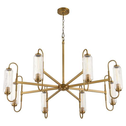 Quorum 6015-8-47 Chandelier, UL Damp Rated, Brushed Brass