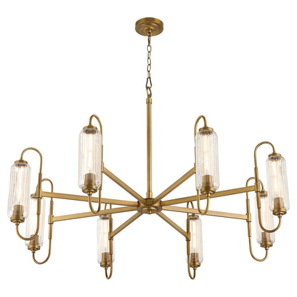 Quorum 6015-8-47 Chandelier, UL Damp Rated, Brushed Brass