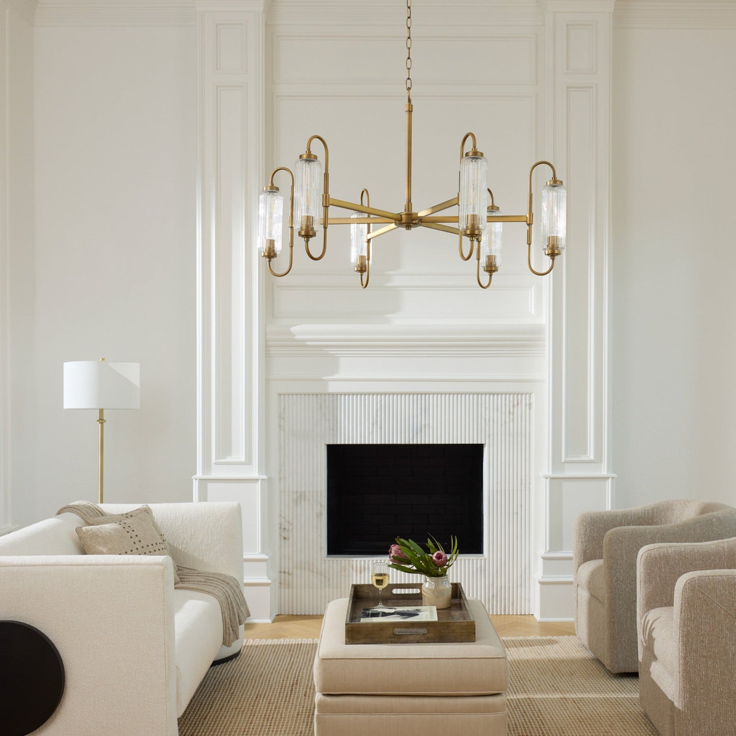 Quorum 6015-8-47 Chandelier, UL Damp Rated, Brushed Brass