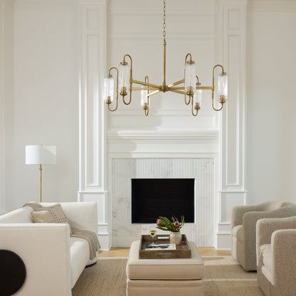 Quorum 6015-8-47 Chandelier, UL Damp Rated, Brushed Brass