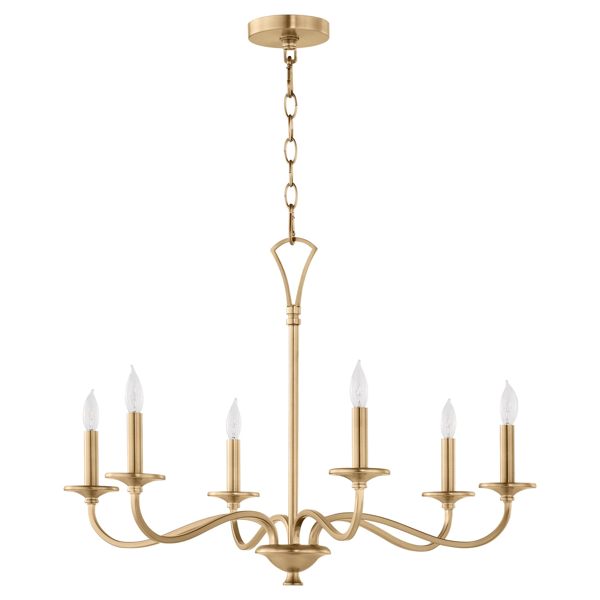 Quorum Maryse 6021-6-80 Chandelier - Aged Brass