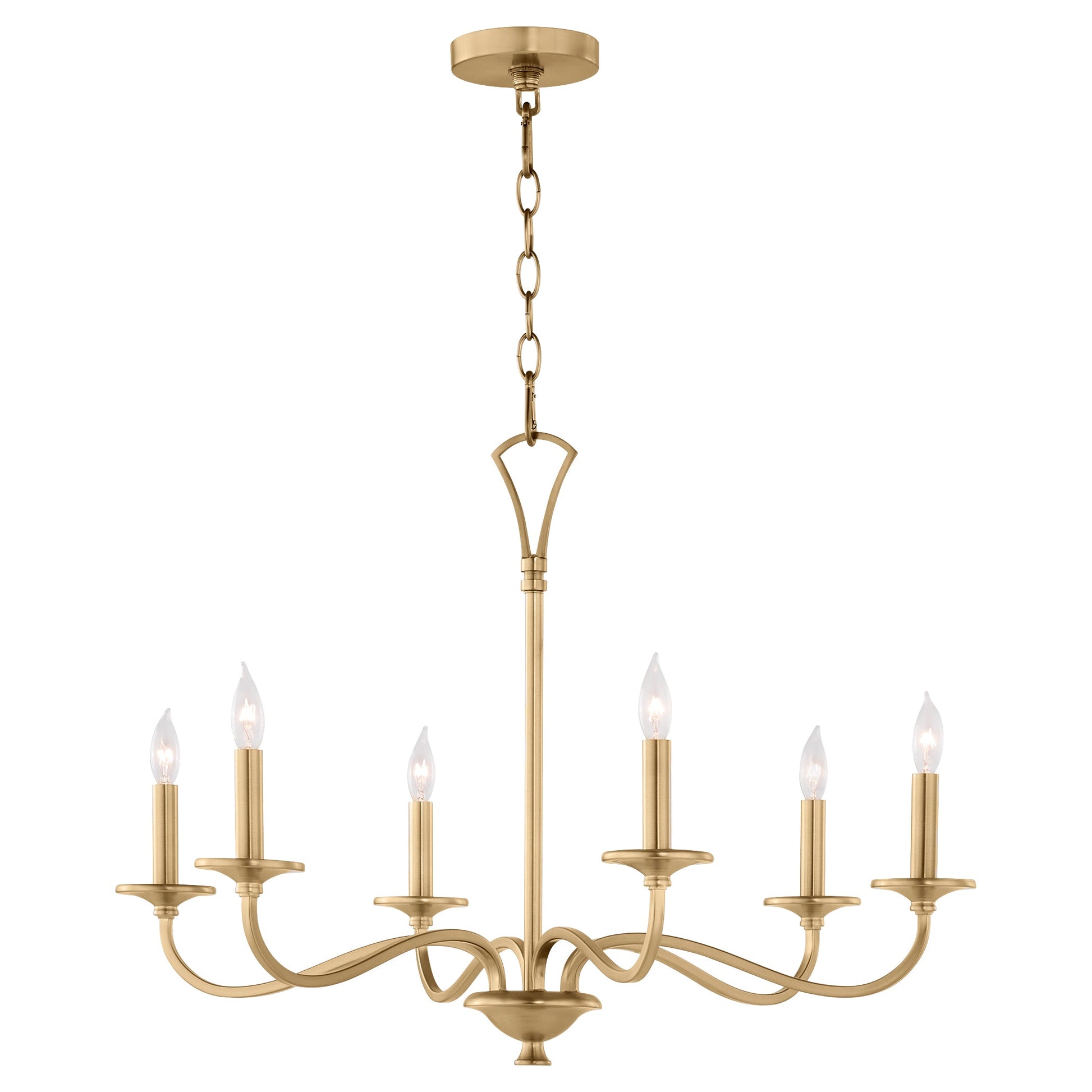 Quorum Maryse 6021-6-80 Chandelier - Aged Brass