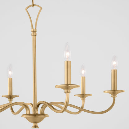 Quorum Maryse 6021-6-80 Chandelier - Aged Brass