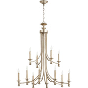 Quorum Rossington 6022-12-60 Chandelier - Aged Silver Leaf