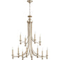 Quorum Rossington 6022-12-60 Chandelier - Aged Silver Leaf