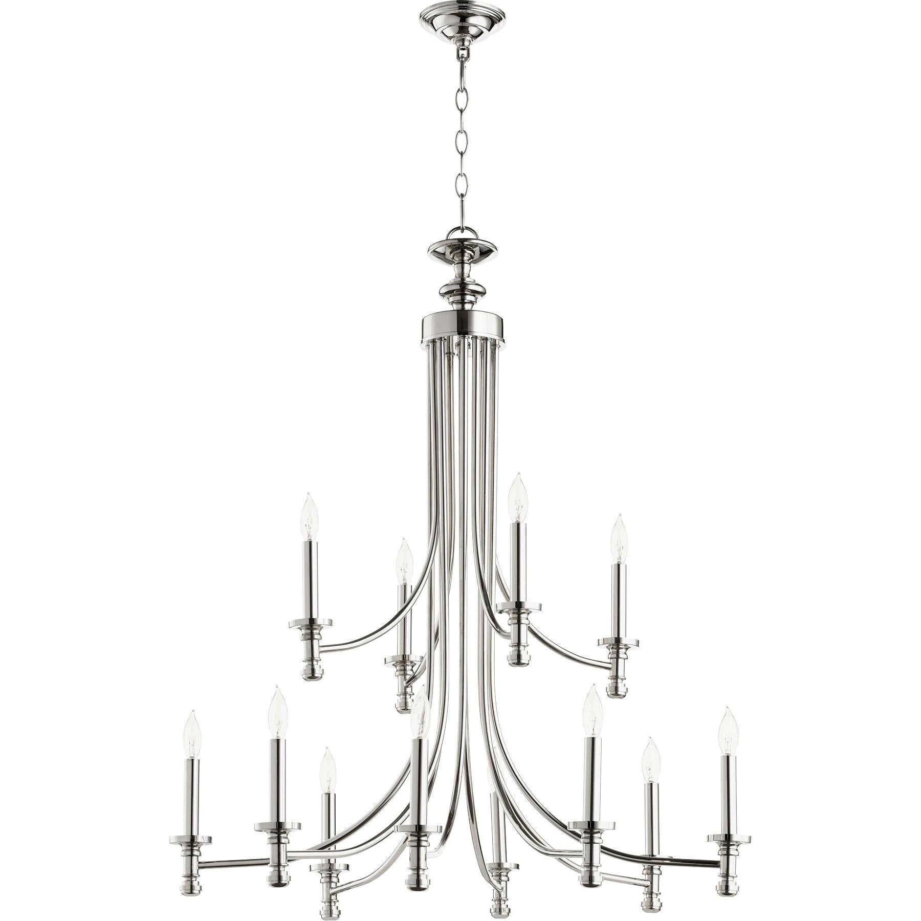 Quorum Rossington 6022-12-62 Chandelier - Polished Nickel