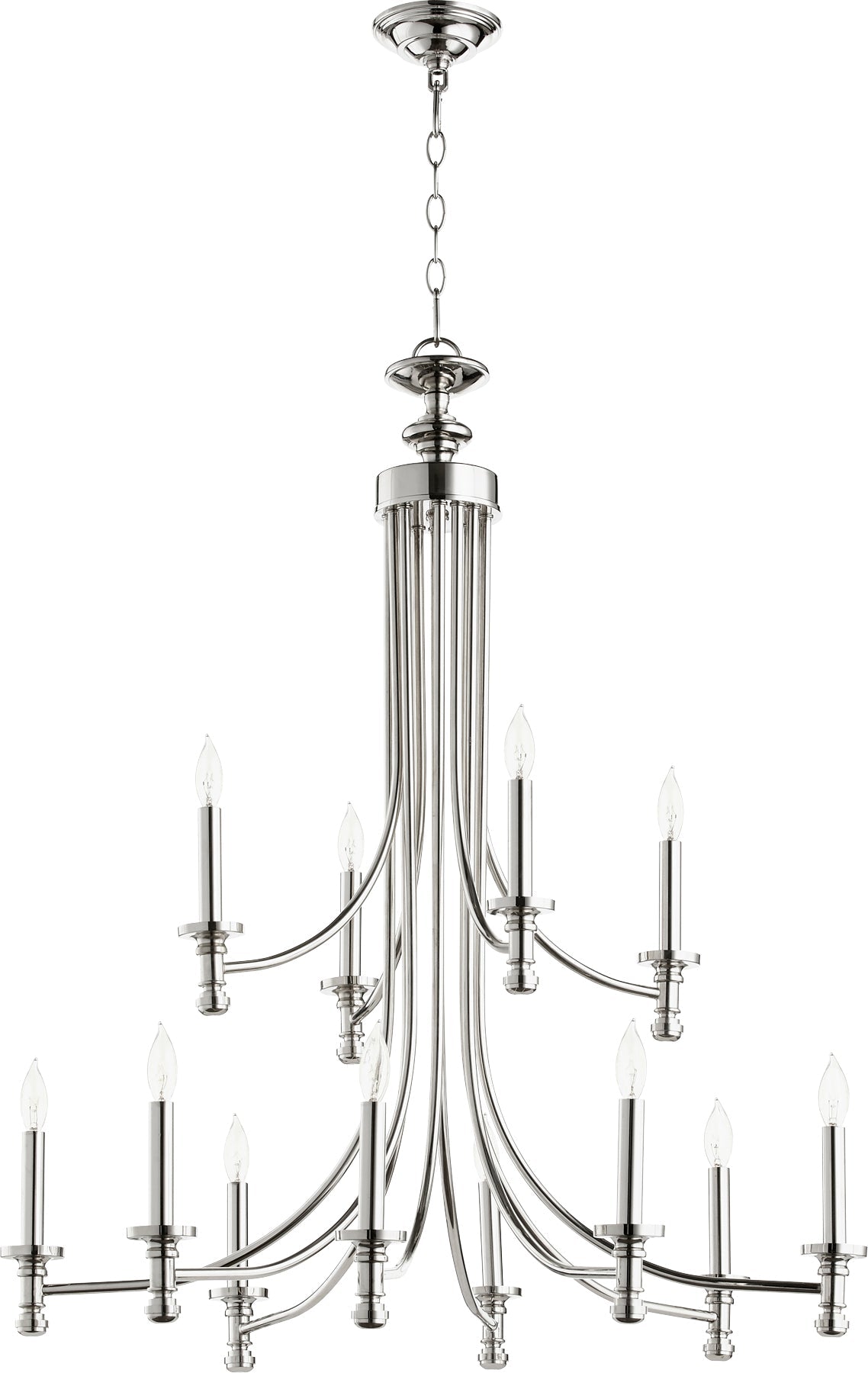 Quorum Rossington 6022-12-62 Chandelier - Polished Nickel