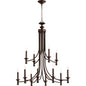 Quorum Rossington 6022-12-86 Chandelier - Oiled Bronze