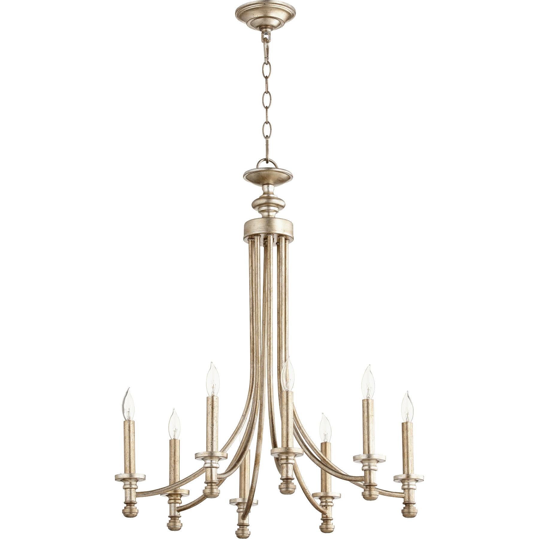 Quorum Rossington 6022-8-60 Chandelier - Aged Silver Leaf