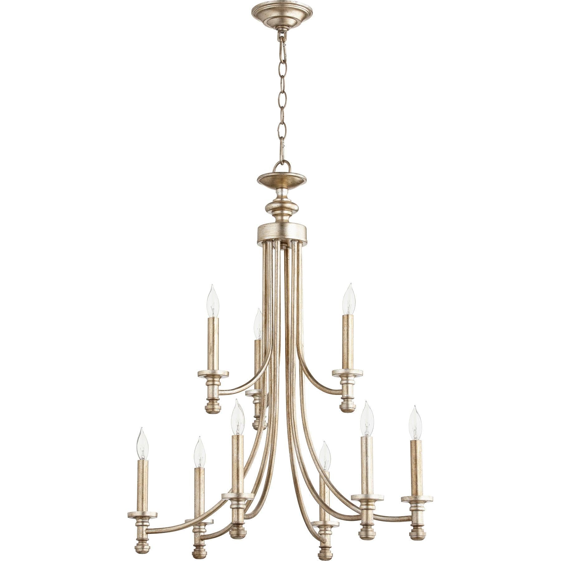 Quorum Rossington 6022-9-160 Chandelier - Aged Silver Leaf