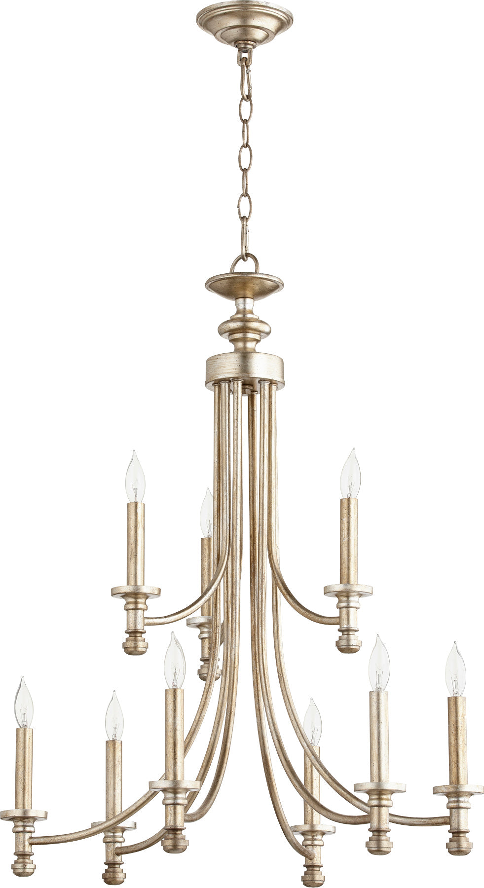 Quorum Rossington 6022-9-160 Chandelier - Aged Silver Leaf