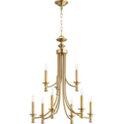 Quorum Rossington 6022-9-180 Chandelier - Aged Brass