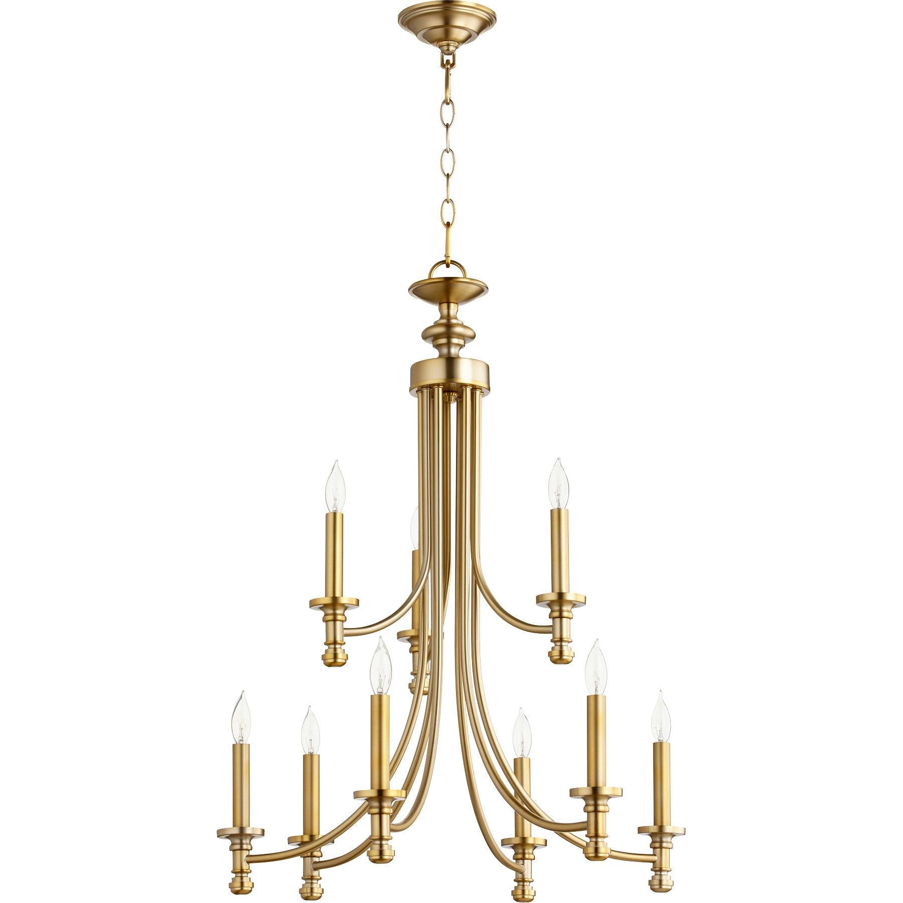 Quorum Rossington 6022-9-180 Chandelier - Aged Brass