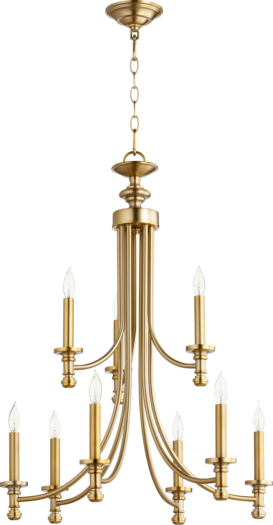 Quorum Rossington 6022-9-180 Chandelier - Aged Brass