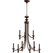 Quorum Rossington 6022-9-186 Chandelier - Oiled Bronze