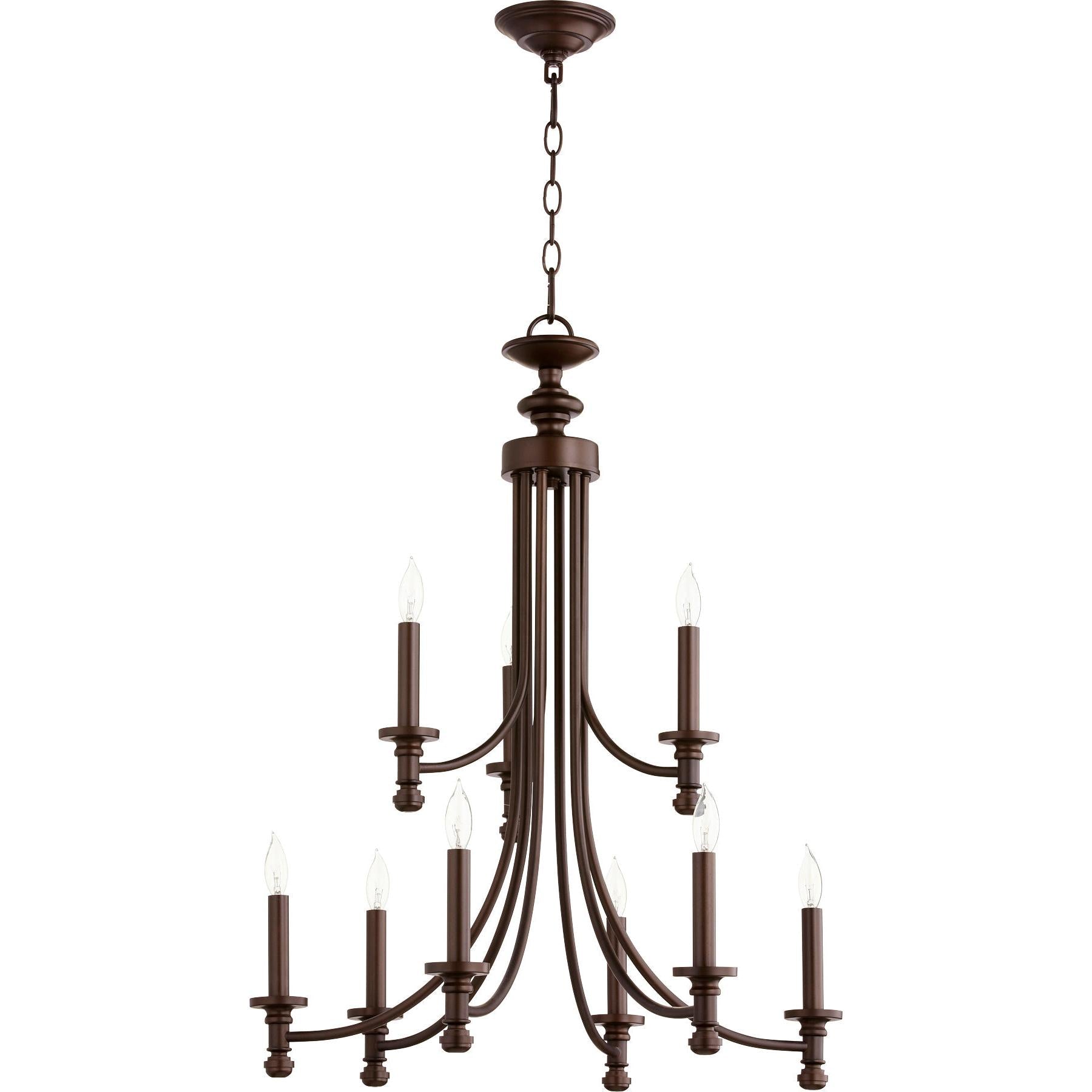 Quorum Rossington 6022-9-186 Chandelier - Oiled Bronze