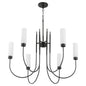 Quorum 6024-6-59 Chandelier, UL Damp Rated, Matte Black