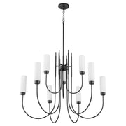 Quorum 6024-9-59 Chandelier, UL Damp Rated, Matte Black