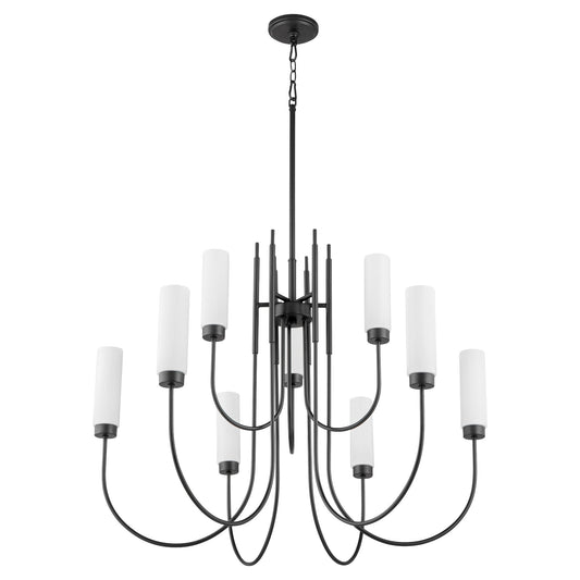 Quorum 6024-9-59 Chandelier, UL Damp Rated, Matte Black