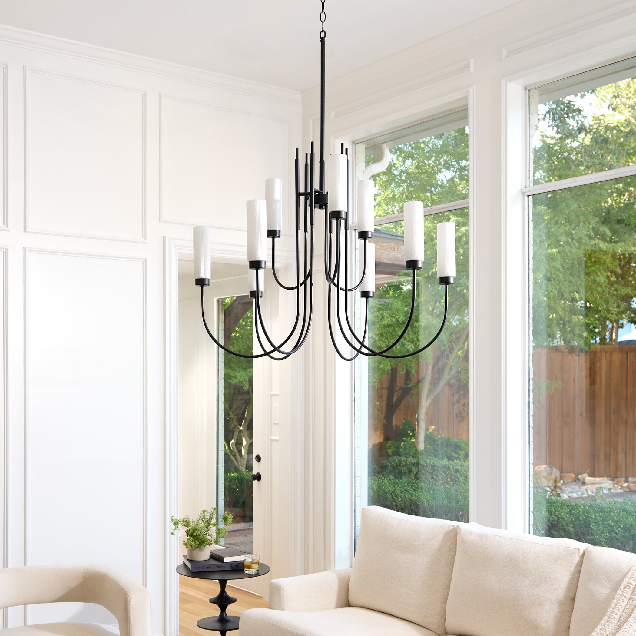 Quorum 6024-9-59 Chandelier, UL Damp Rated, Matte Black