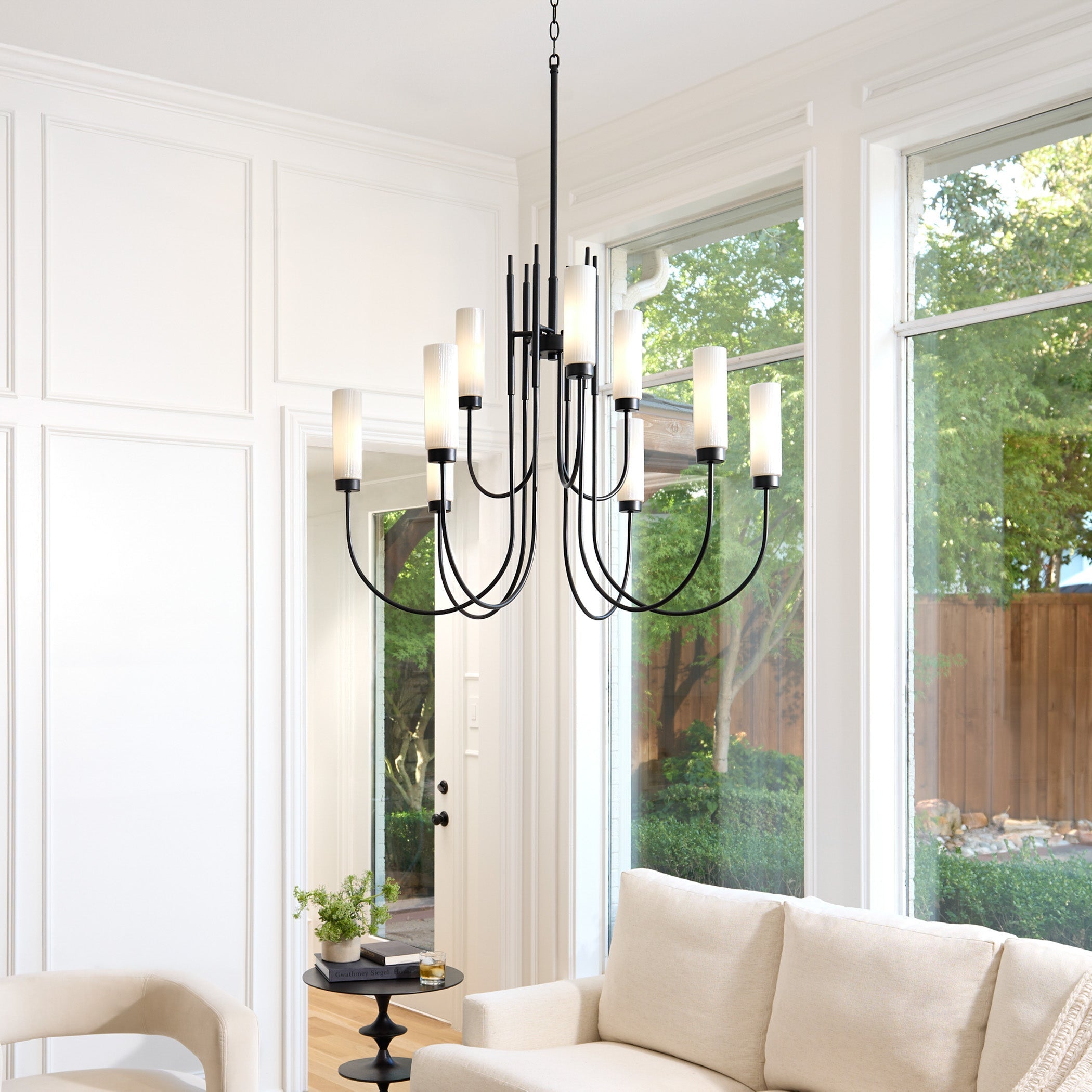 Quorum 6024-9-59 Chandelier, UL Damp Rated, Matte Black