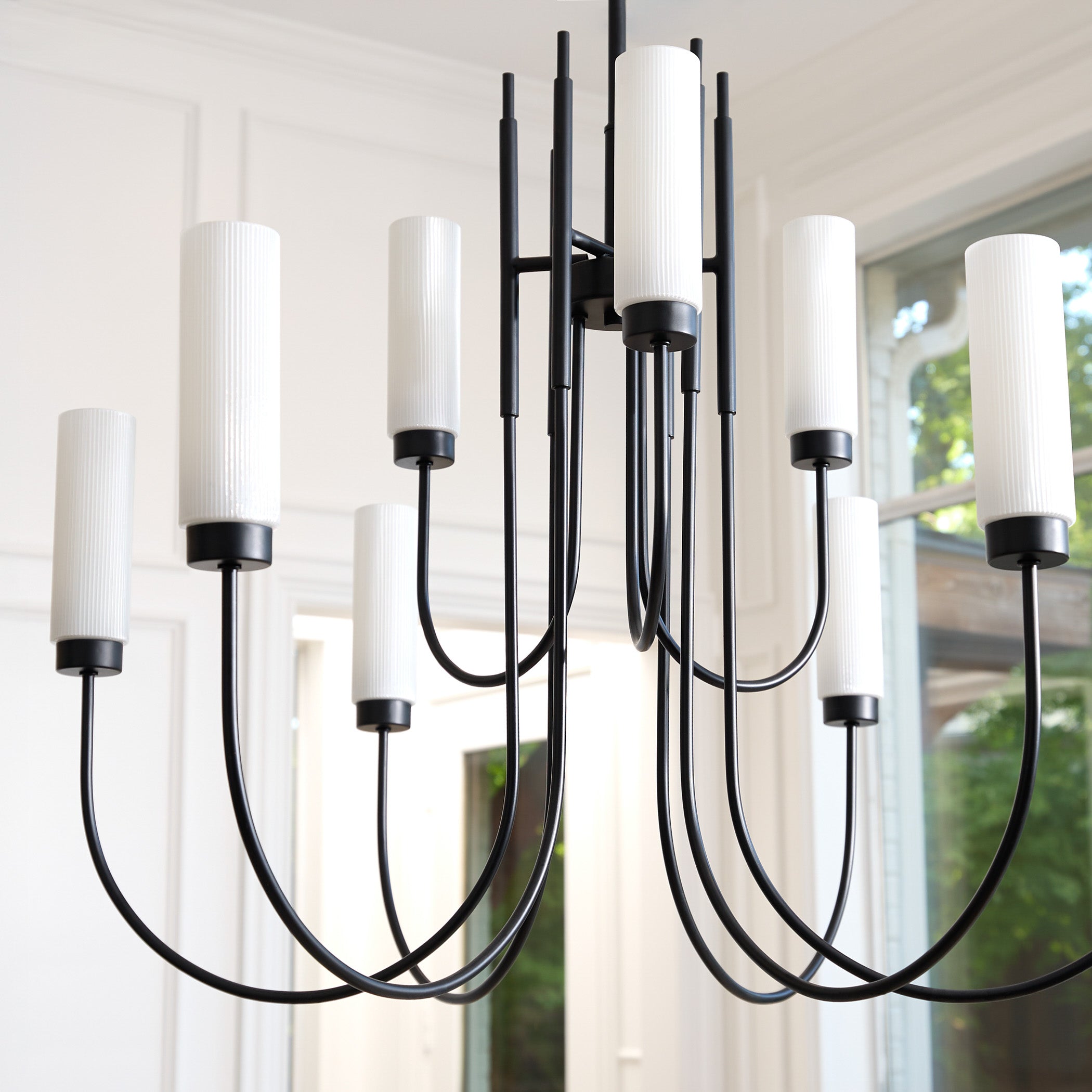 Quorum 6024-9-59 Chandelier, UL Damp Rated, Matte Black