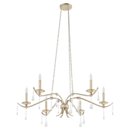 Quorum Lorelei 603-6-60 Chandelier - Aged Silver Leaf