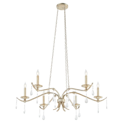 Quorum Lorelei 603-6-60 Chandelier - Aged Silver Leaf