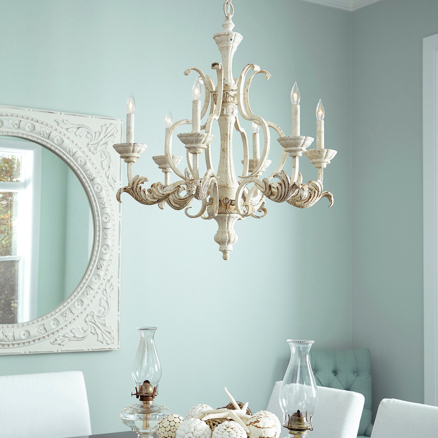 Quorum Florence 6037-6-70 Chandelier - Persian White