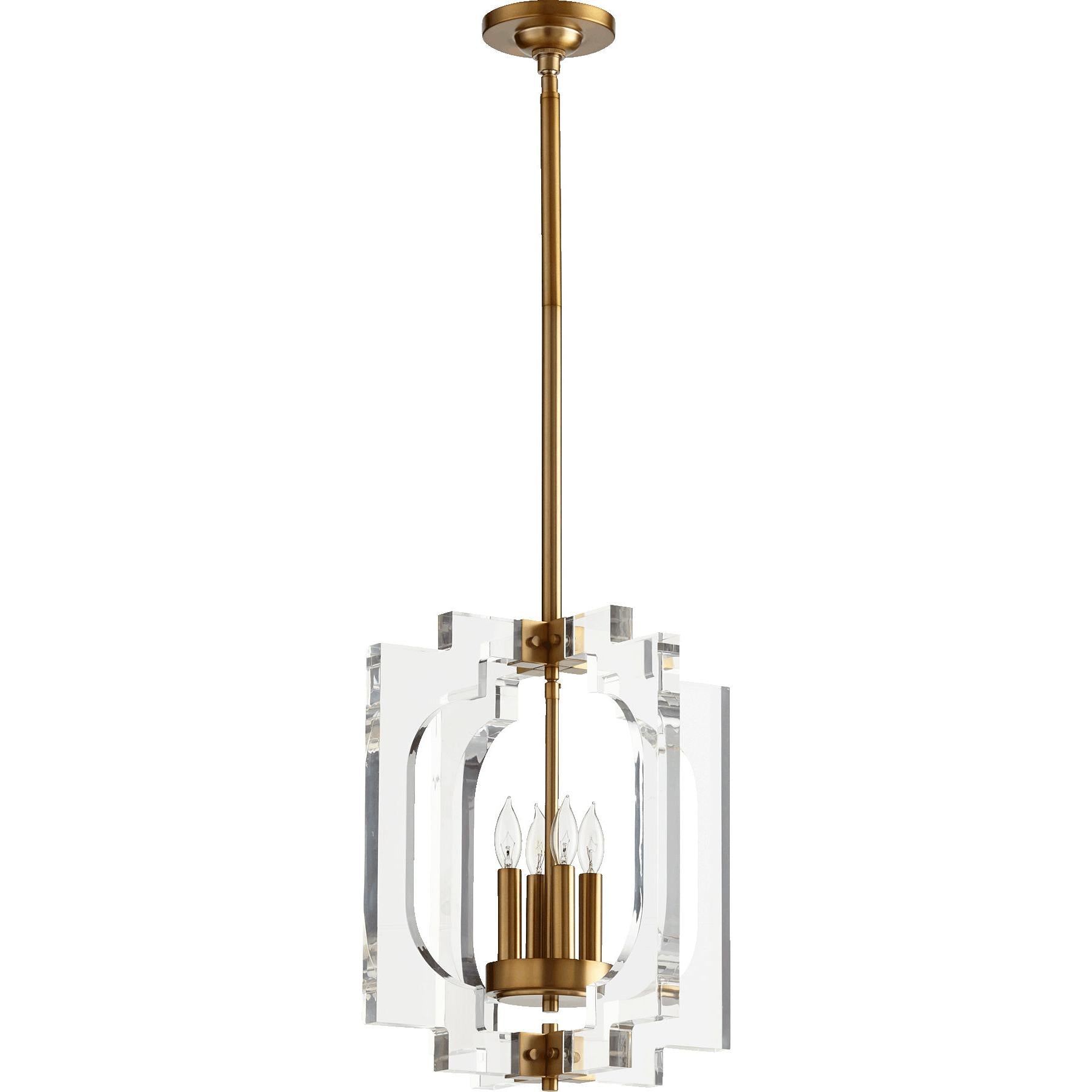 Quorum Broadway 605-4-80 Pendant - Aged Brass