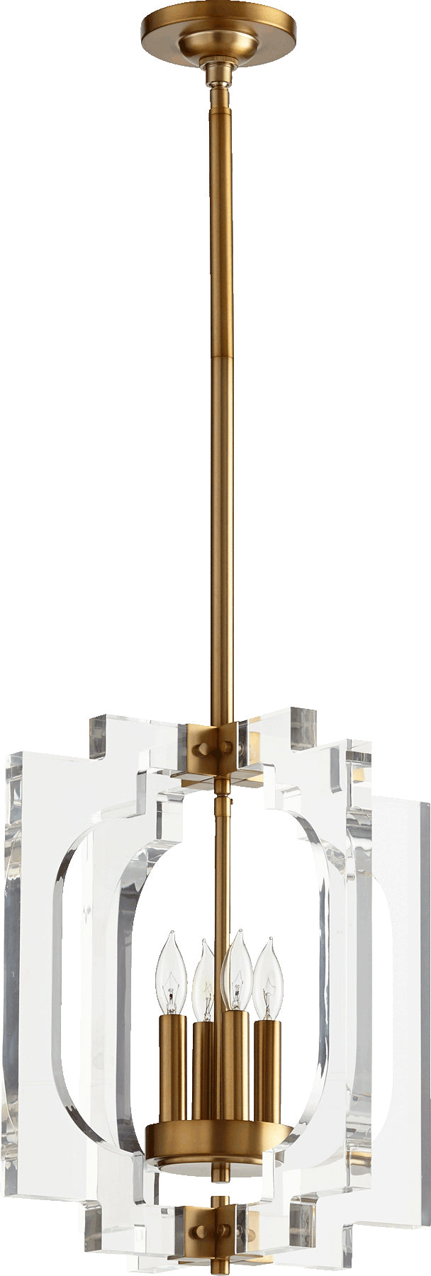 Quorum Broadway 605-4-80 Pendant - Aged Brass