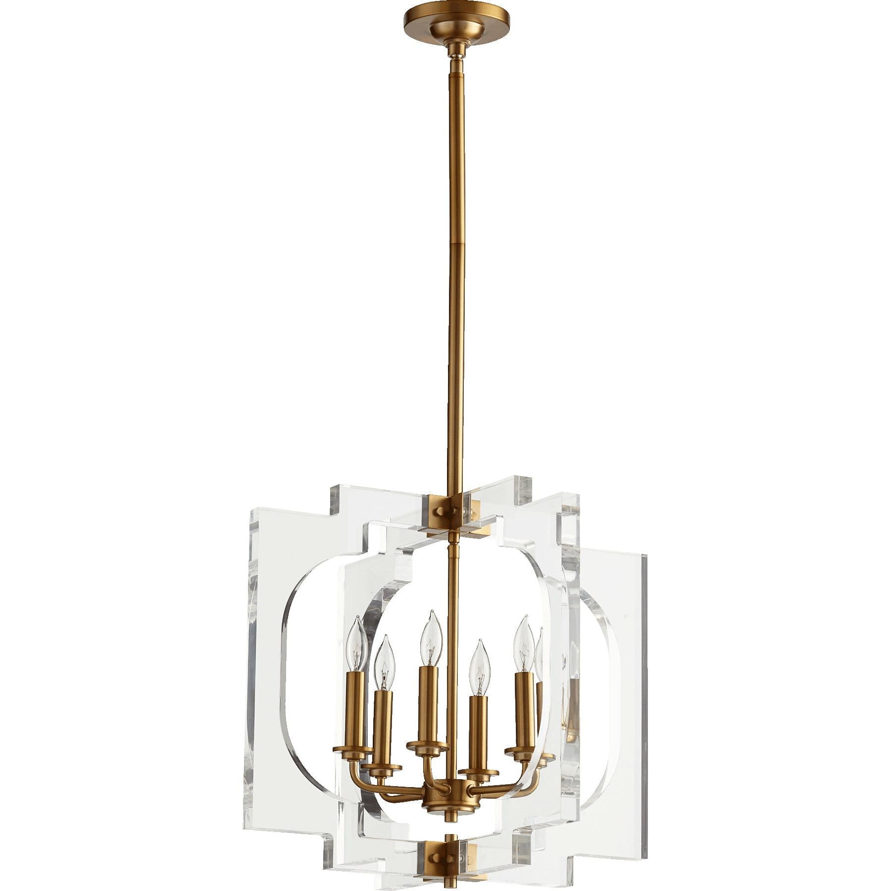 Quorum Broadway 605-6-80 Pendant - Aged Brass