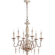 Quorum La Maison 6052-6-56 Chandelier - Manchester Grey W/ Rust Accents