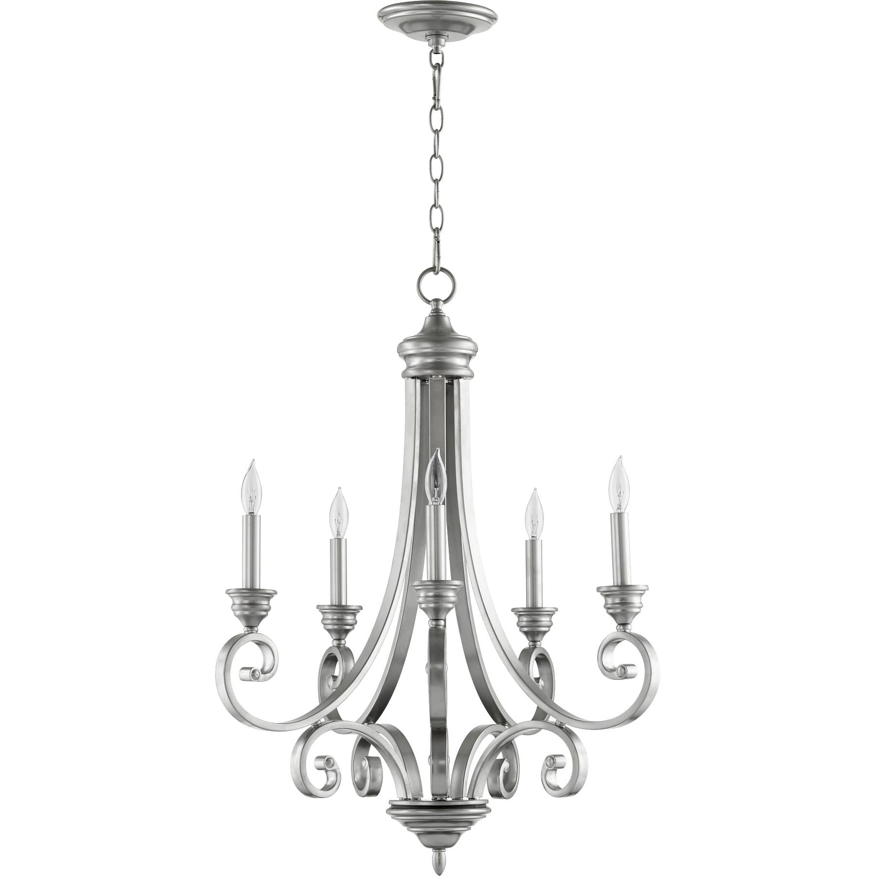 Quorum Bryant 6054-5-64 Chandelier - Classic Nickel