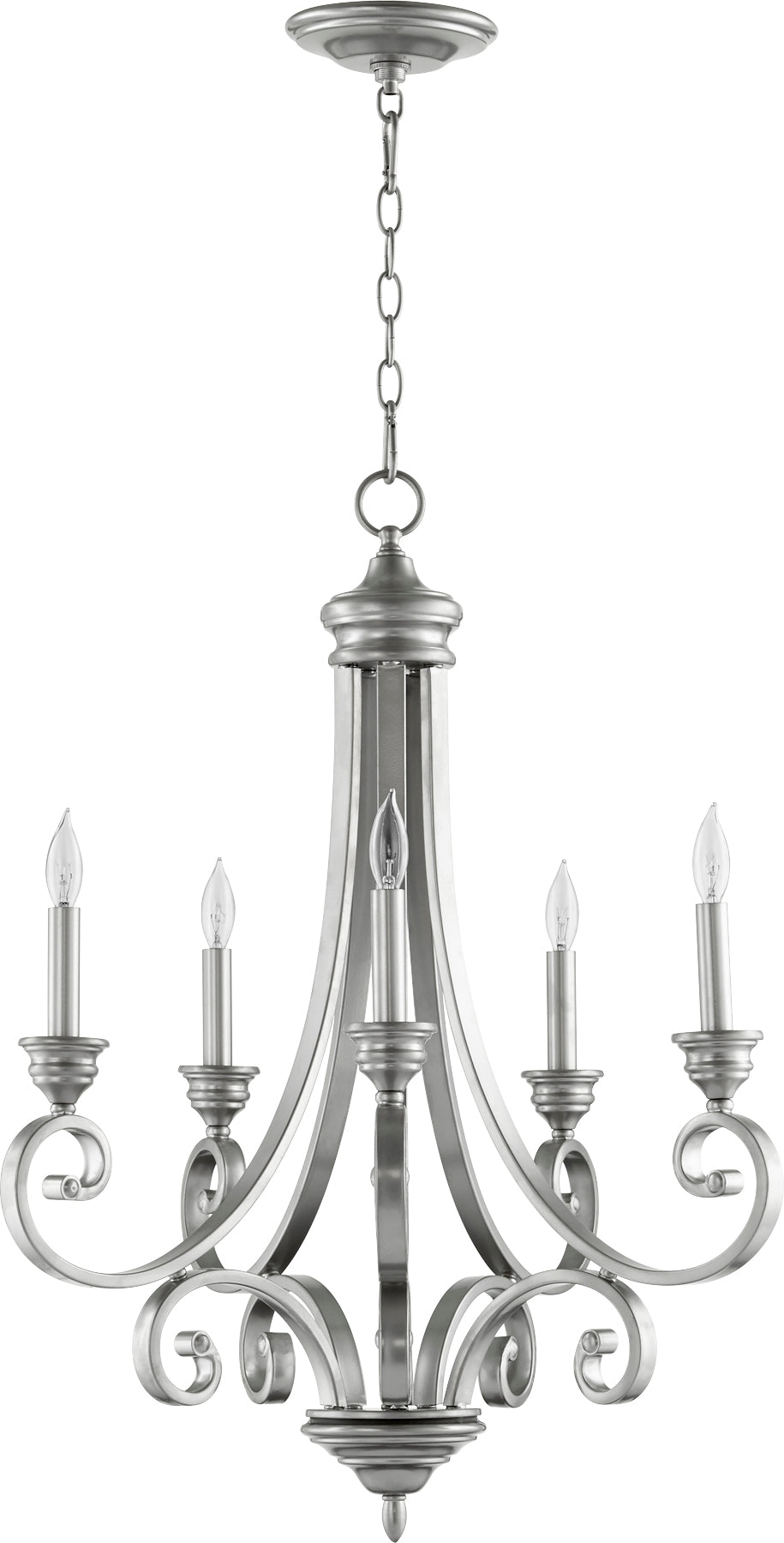 Quorum Bryant 6054-5-64 Chandelier - Classic Nickel