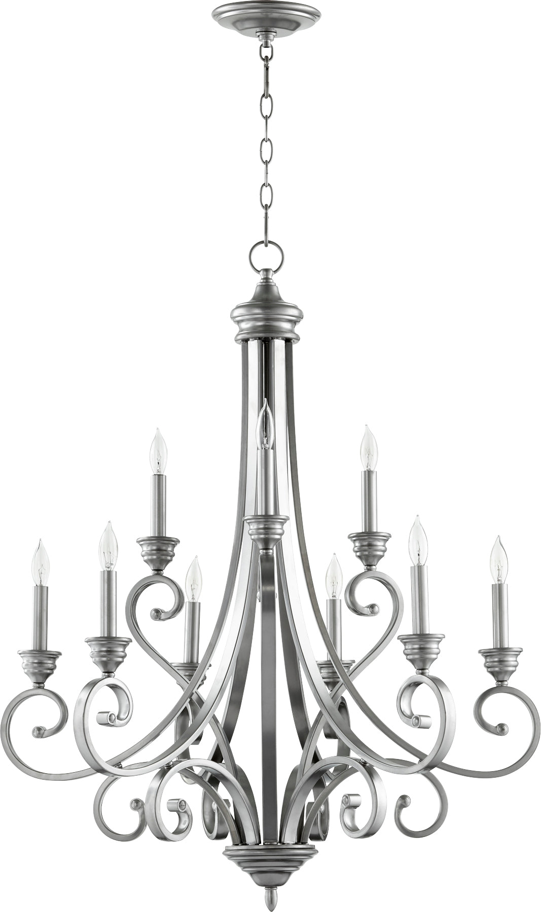 Quorum Bryant 6054-9-64 Chandelier - Classic Nickel