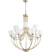 Quorum Enclave 6059-12-60 Chandelier - Aged Silver Leaf