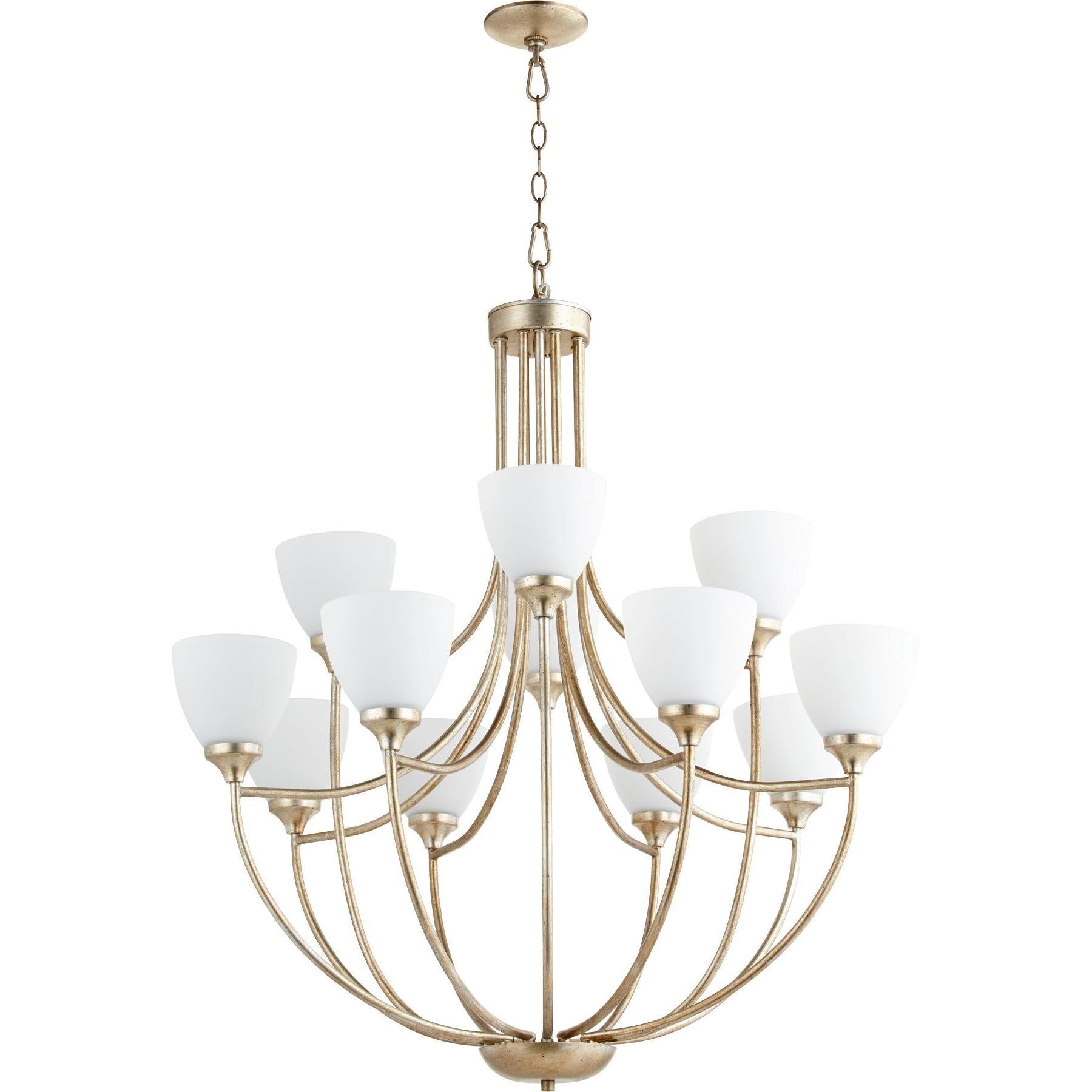 Quorum Enclave 6059-12-60 Chandelier - Aged Silver Leaf