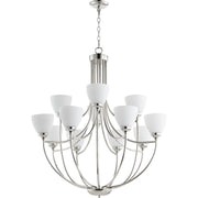 Quorum Enclave 6059-12-62 Chandelier - Polished Nickel