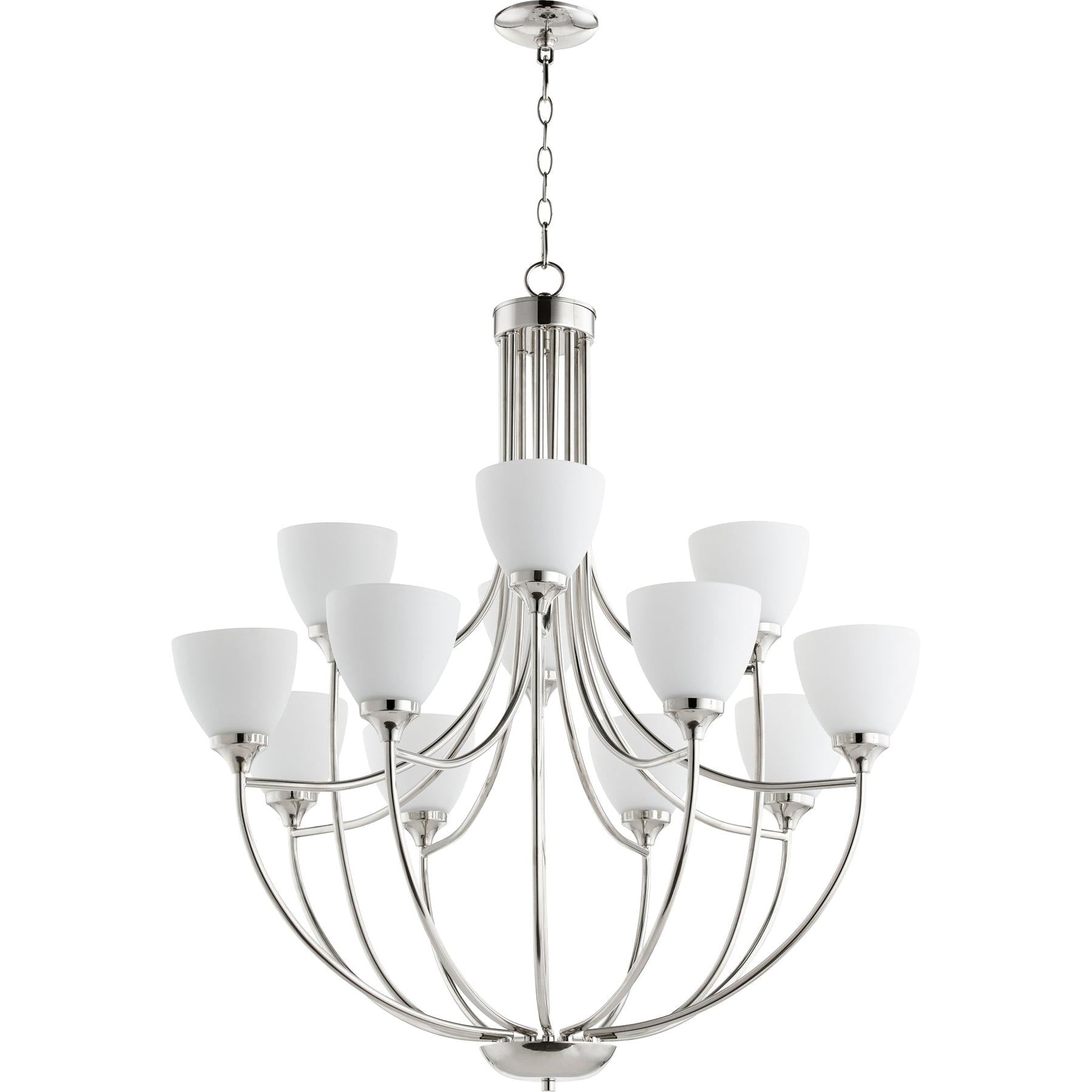 Quorum Enclave 6059-12-62 Chandelier - Polished Nickel