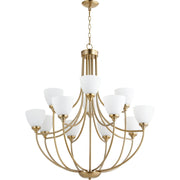 Quorum Enclave 6059-12-80 Chandelier - Aged Brass