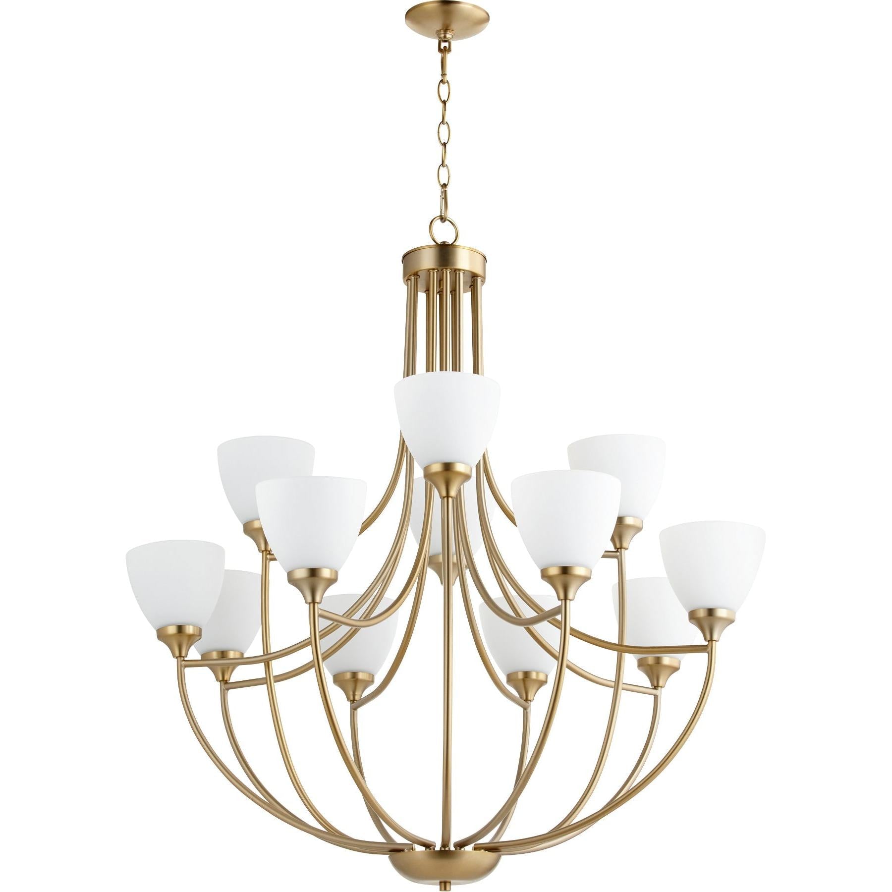 Quorum Enclave 6059-12-80 Chandelier - Aged Brass