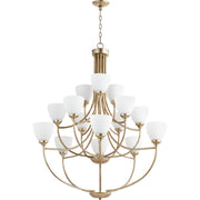 Quorum Enclave 6059-15-60 Chandelier - Aged Silver Leaf