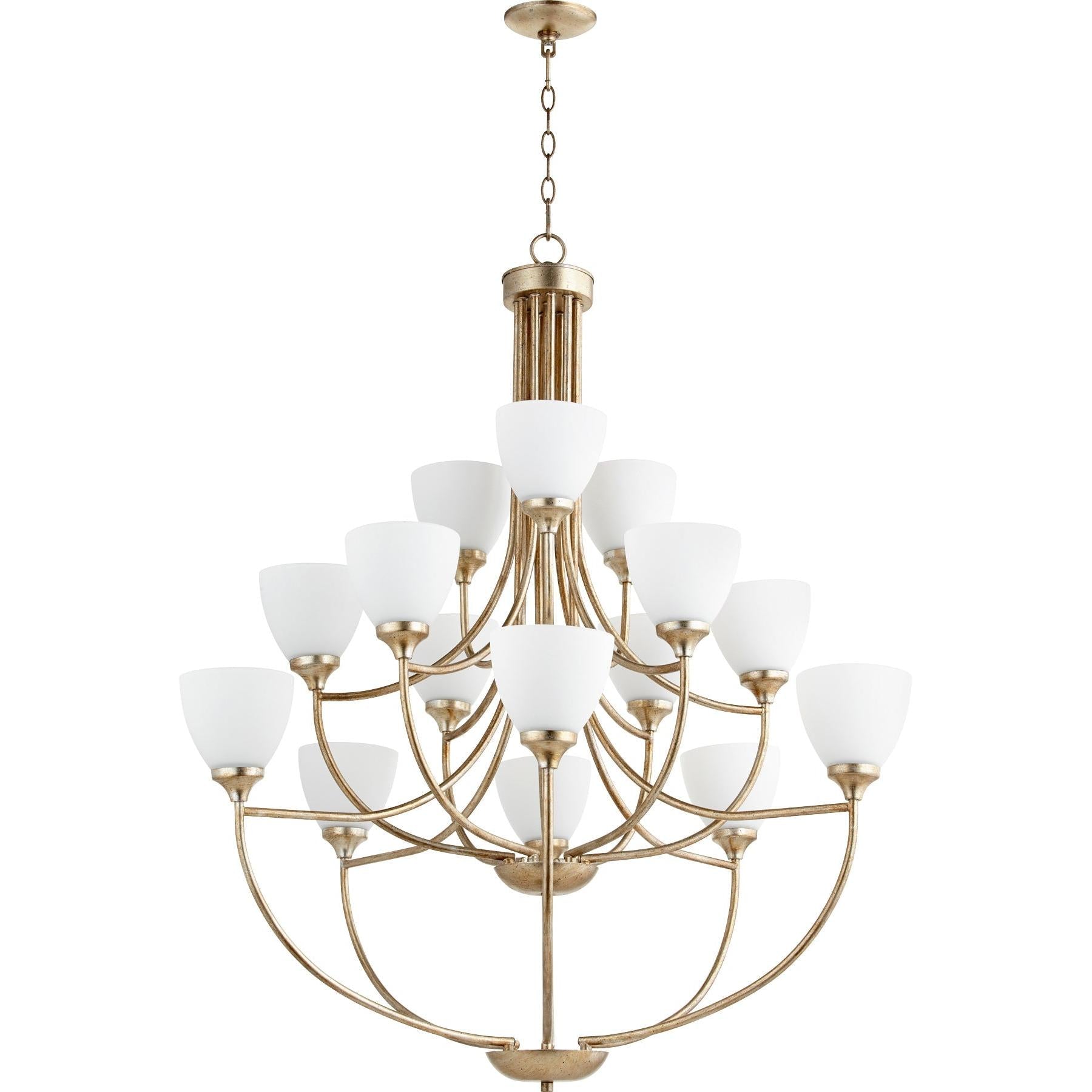 Quorum Enclave 6059-15-60 Chandelier - Aged Silver Leaf