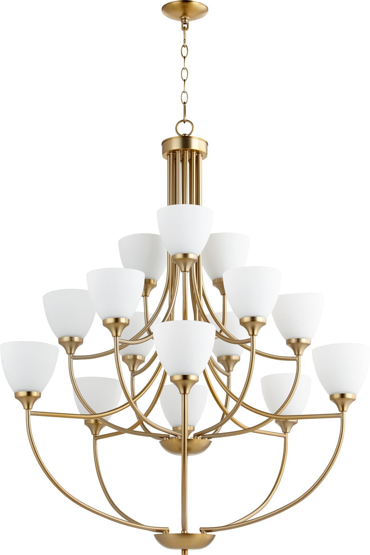 Quorum Enclave 6059-15-80 Chandelier - Aged Brass